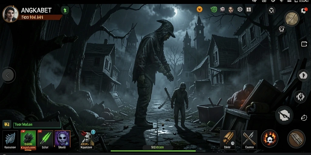 Gambaran menegangkan gameplay ANGKABET yang penuh kegelapan.