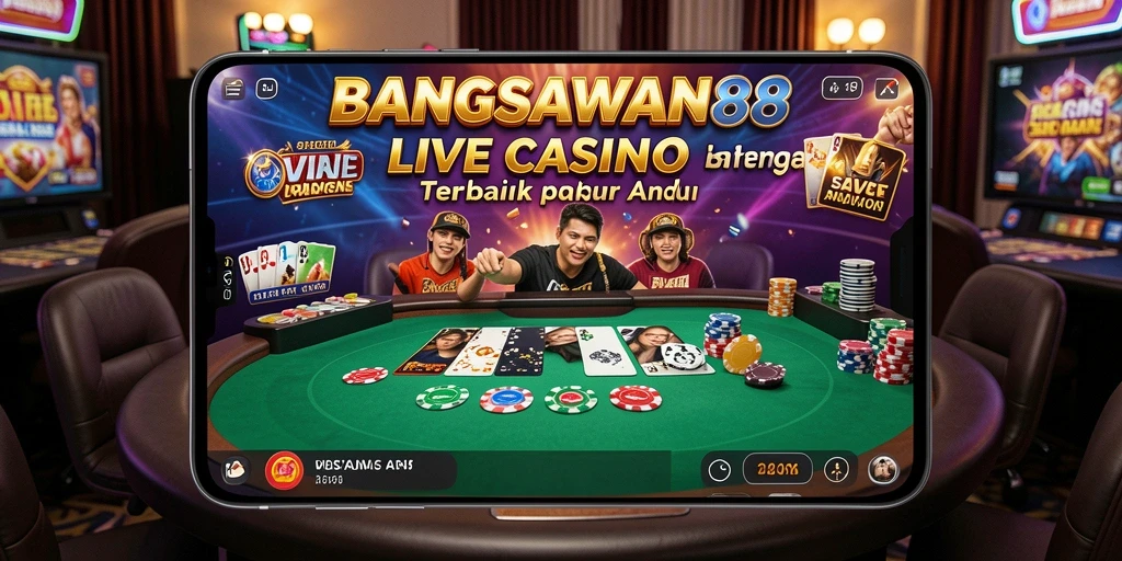 Tampilan gameplay BANGSAWAN88 dengan dealer profesional di meja permainan.