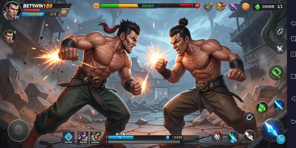 Tampilan gameplay BETWIN188 yang menampilkan aksi pertarungan mendebarkan.