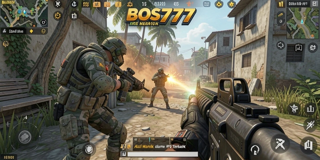 Screenshot menunjukkan aksi intens dalam permainan BOS777 dengan grafis yang memukau.