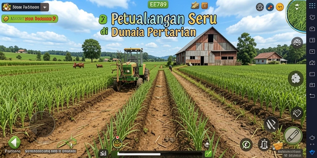 Gambaran menarik dari gameplay di EE789 dengan aktivitas bertani.