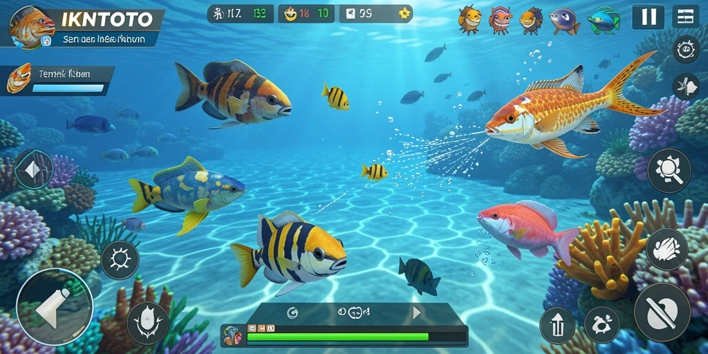 Screenshot gameplay IKNTOTO menampilkan aksi menembak ikan yang seru.