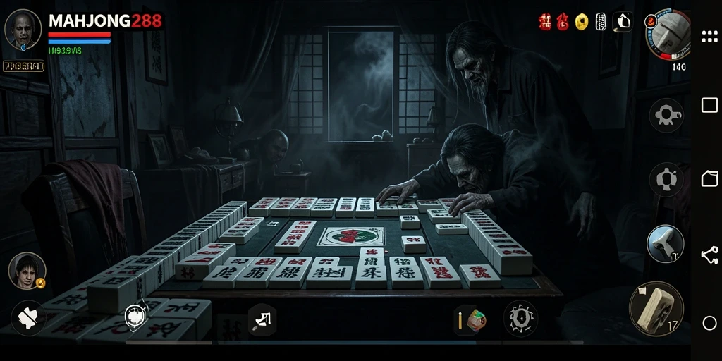 Gameplay Horror yang mendebarkan di MAHJONG288 dengan suasana kelam.