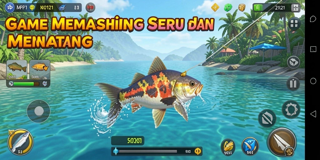Tampilan gameplay MPO2121 menghadirkan suasana memancing yang mendebarkan.