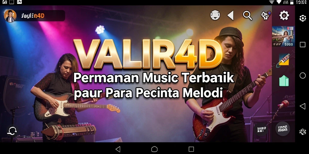 Tampilan gameplay menarik dalam VALIR4D dengan berbagai pilihan musik.